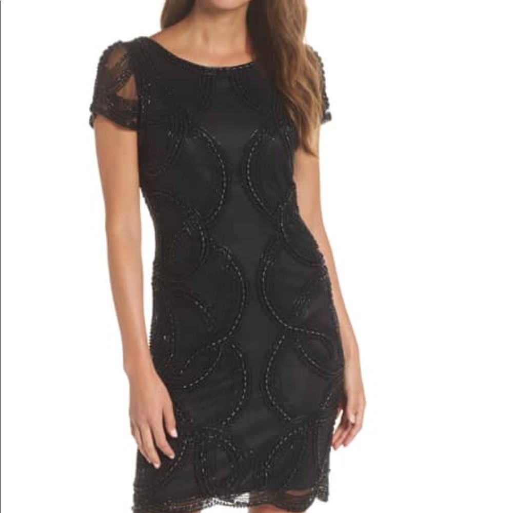 Pisarro Nights Beaded swirl cocktail dress